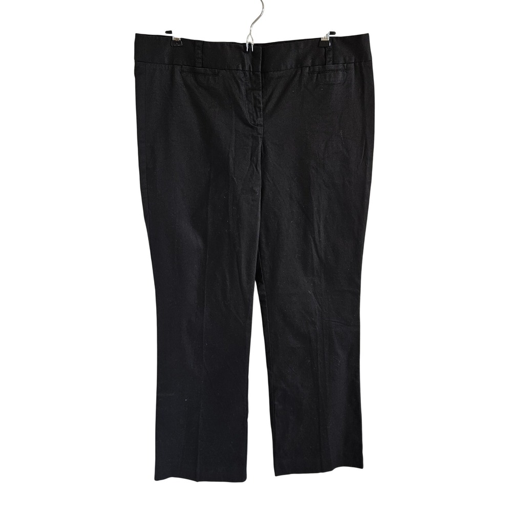 J.Crew Womens 14R Black Stretch City Fit Cotton Straight Leg Trousers 85756